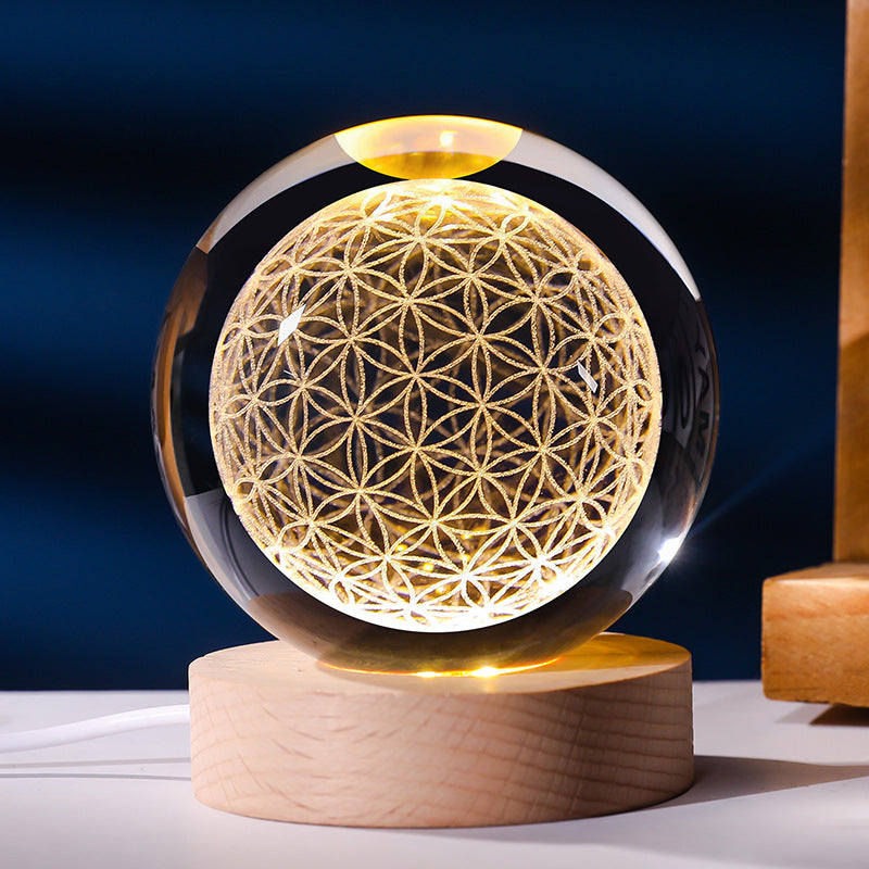 3D Galaxy Crystal Ball Night Lamp