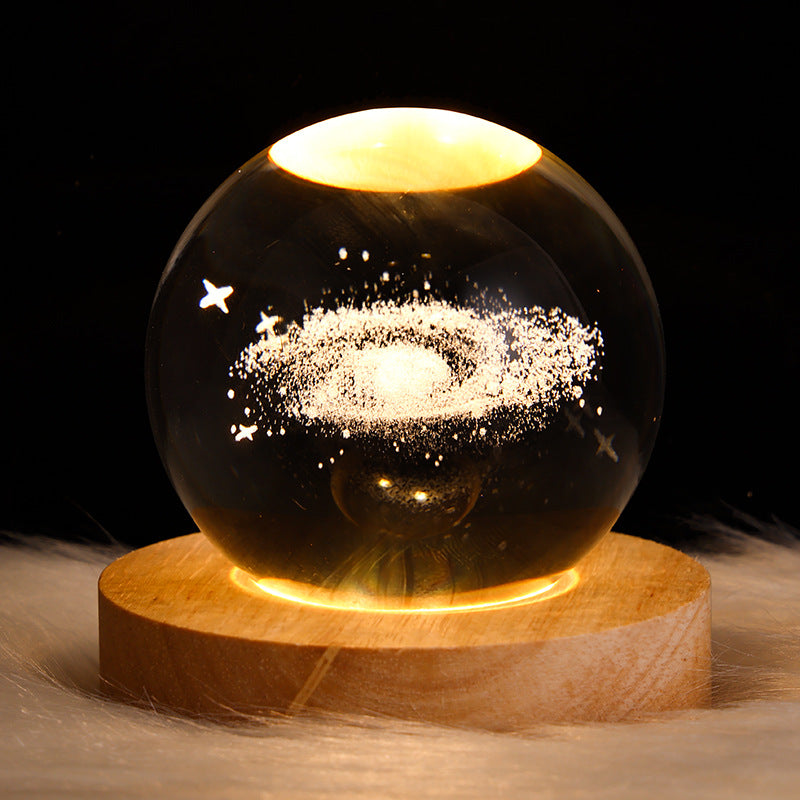 3D Galaxy Crystal Ball Night Lamp