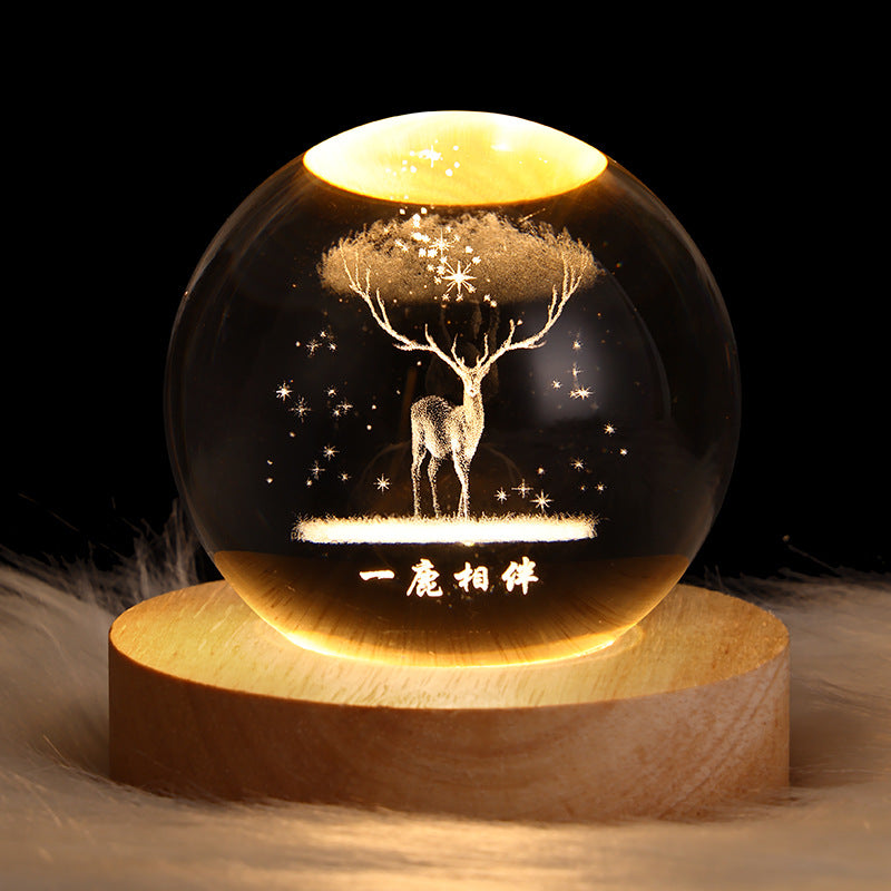 3D Galaxy Crystal Ball Night Lamp