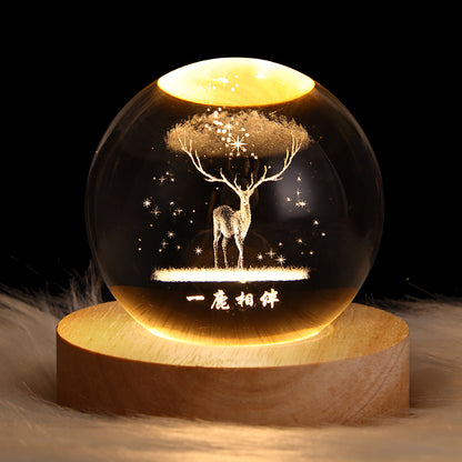 3D Galaxy Crystal Ball Night Lamp