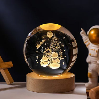 3D Galaxy Crystal Ball Night Lamp