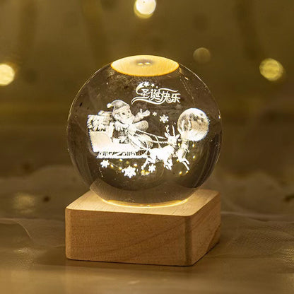3D Galaxy Crystal Ball Night Lamp