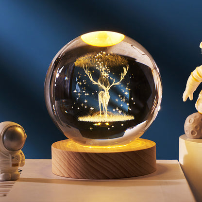 3D Galaxy Crystal Ball Night Lamp