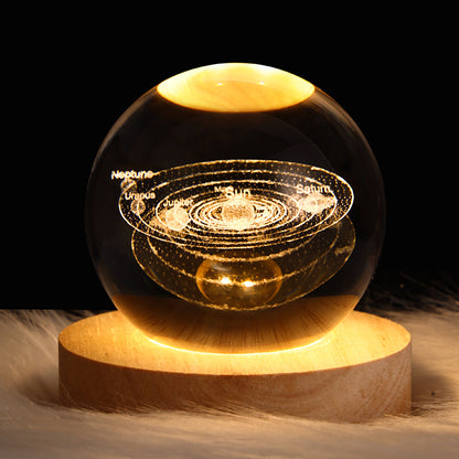 3D Galaxy Crystal Ball Night Lamp
