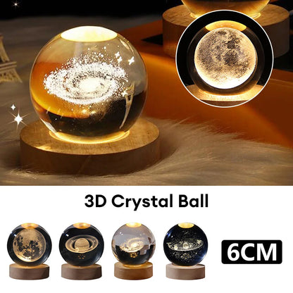 3D Galaxy Crystal Ball Night Lamp