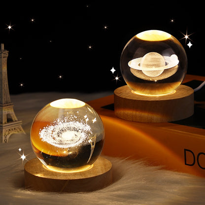 3D Galaxy Crystal Ball Night Lamp
