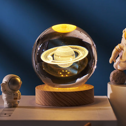 3D Galaxy Crystal Ball Night Lamp
