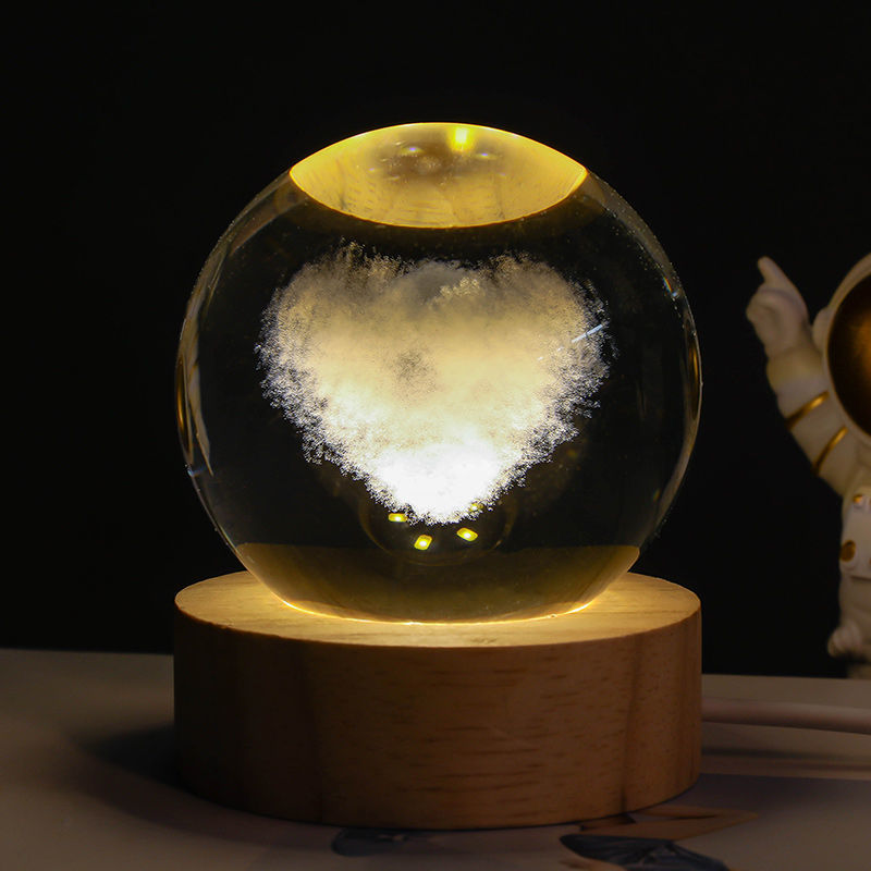 3D Galaxy Crystal Ball Night Lamp