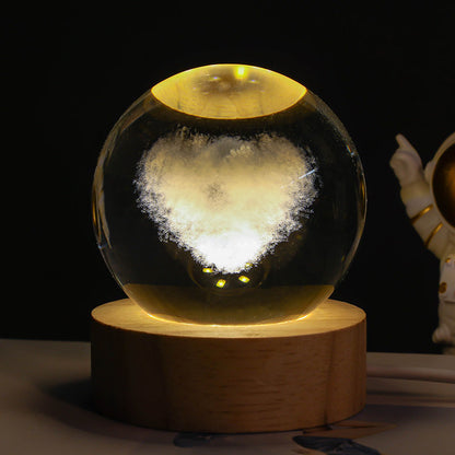 3D Galaxy Crystal Ball Night Lamp