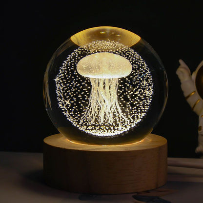 3D Galaxy Crystal Ball Night Lamp