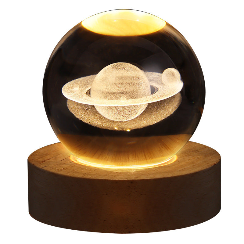 3D Galaxy Crystal Ball Night Lamp