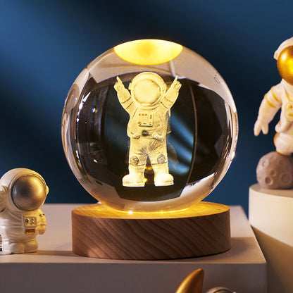 3D Galaxy Crystal Ball Night Lamp