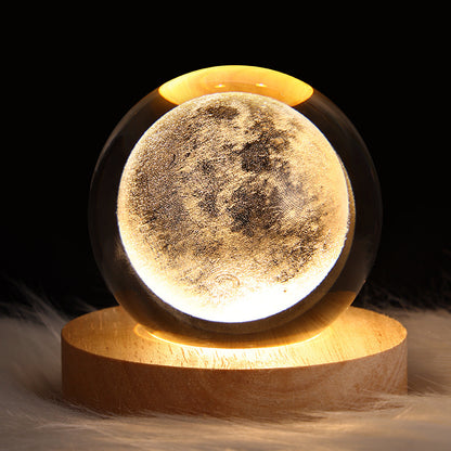 3D Galaxy Crystal Ball Night Lamp