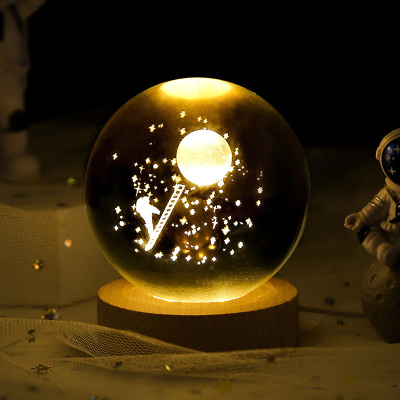 3D Galaxy Crystal Ball Night Lamp