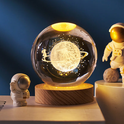 3D Galaxy Crystal Ball Night Lamp