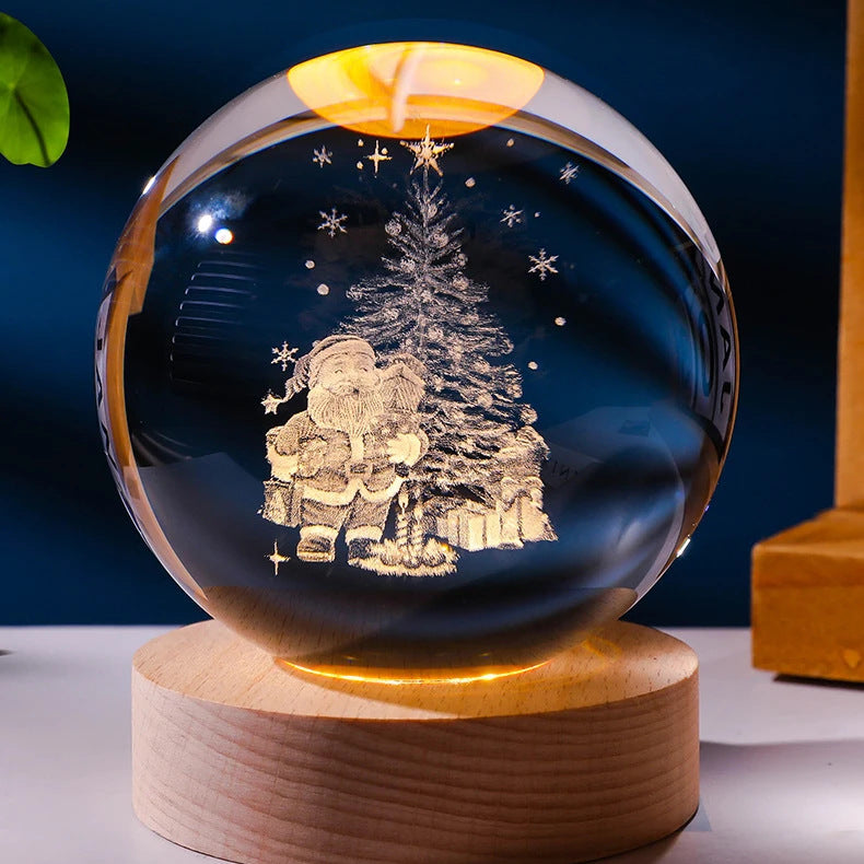 3D Galaxy Crystal Ball Night Lamp